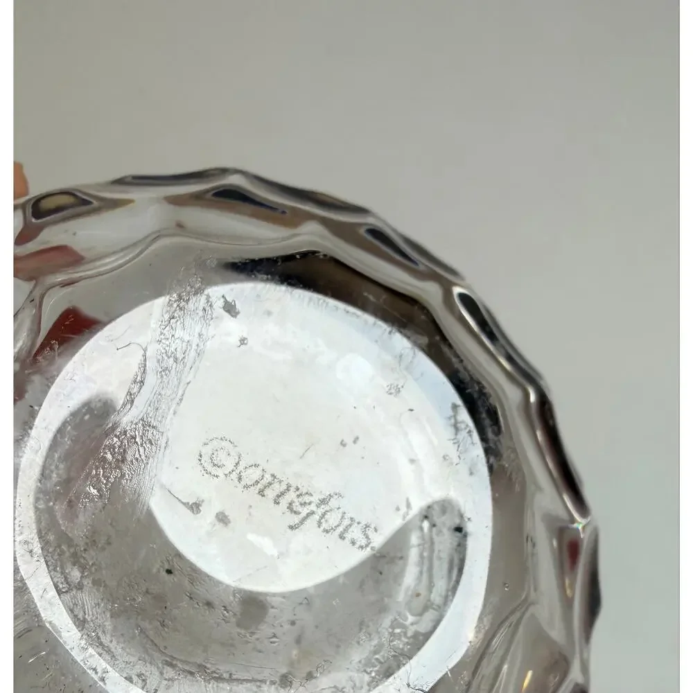 Vintage Orrefors Crystal Thumbprint Votive Tealight Candle Holder